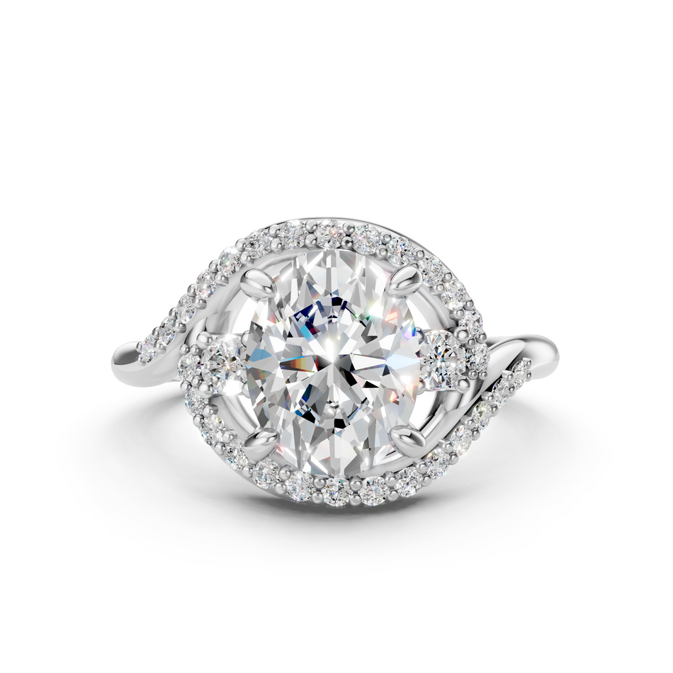 Kai 2ct Oval Lab Diamond Ring with Modern Sculpted Setting