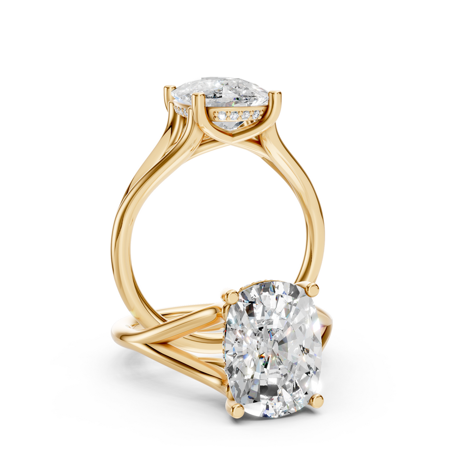 Ainsley 3 Carat Cushion Cut Lab Diamond Engagement Ring