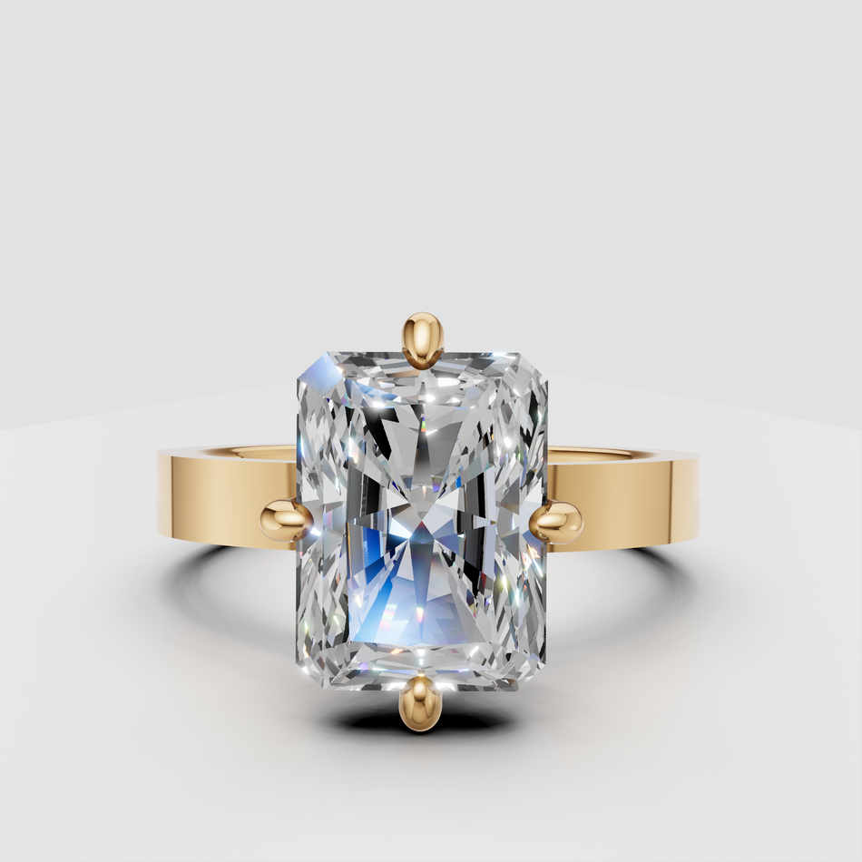 Amelia Radiant Lab Diamond Cigar Band Ring 3.60 ct