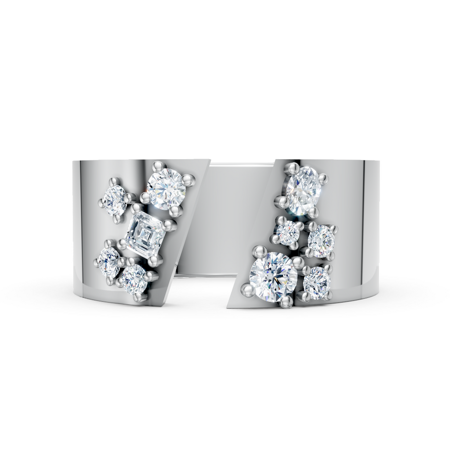 Mary Cut-Out Diamond Cigar Band – 8mm Wide