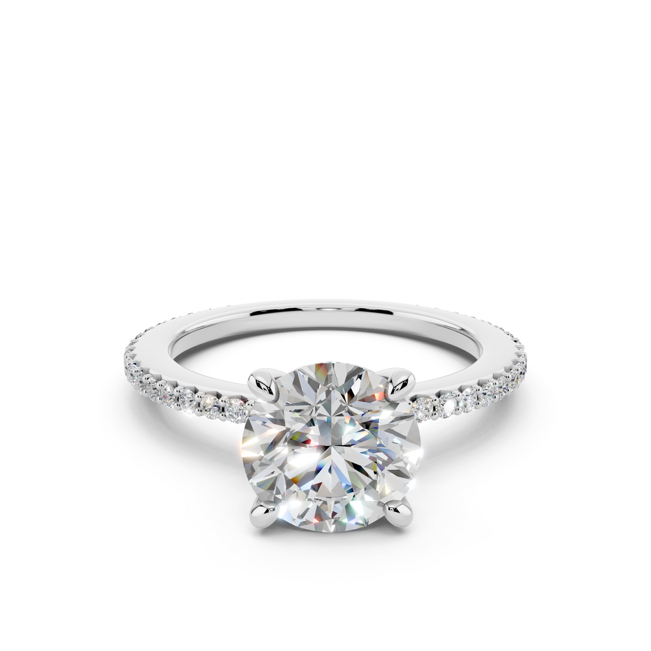 Clara Round Lab Diamond Solitaire-Thin Band 2.80 ctw