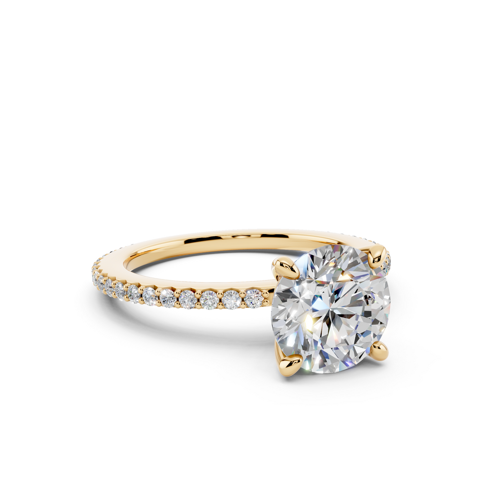 Clara Round Lab Diamond Solitaire-Thin Band 2.80 ctw