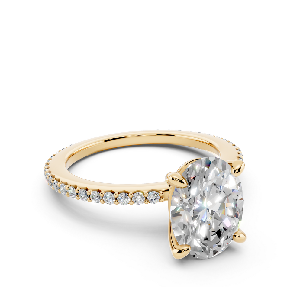 Lauren Oval Lab Diamond Solitaire Ring -Thin Band 2.80 ctw