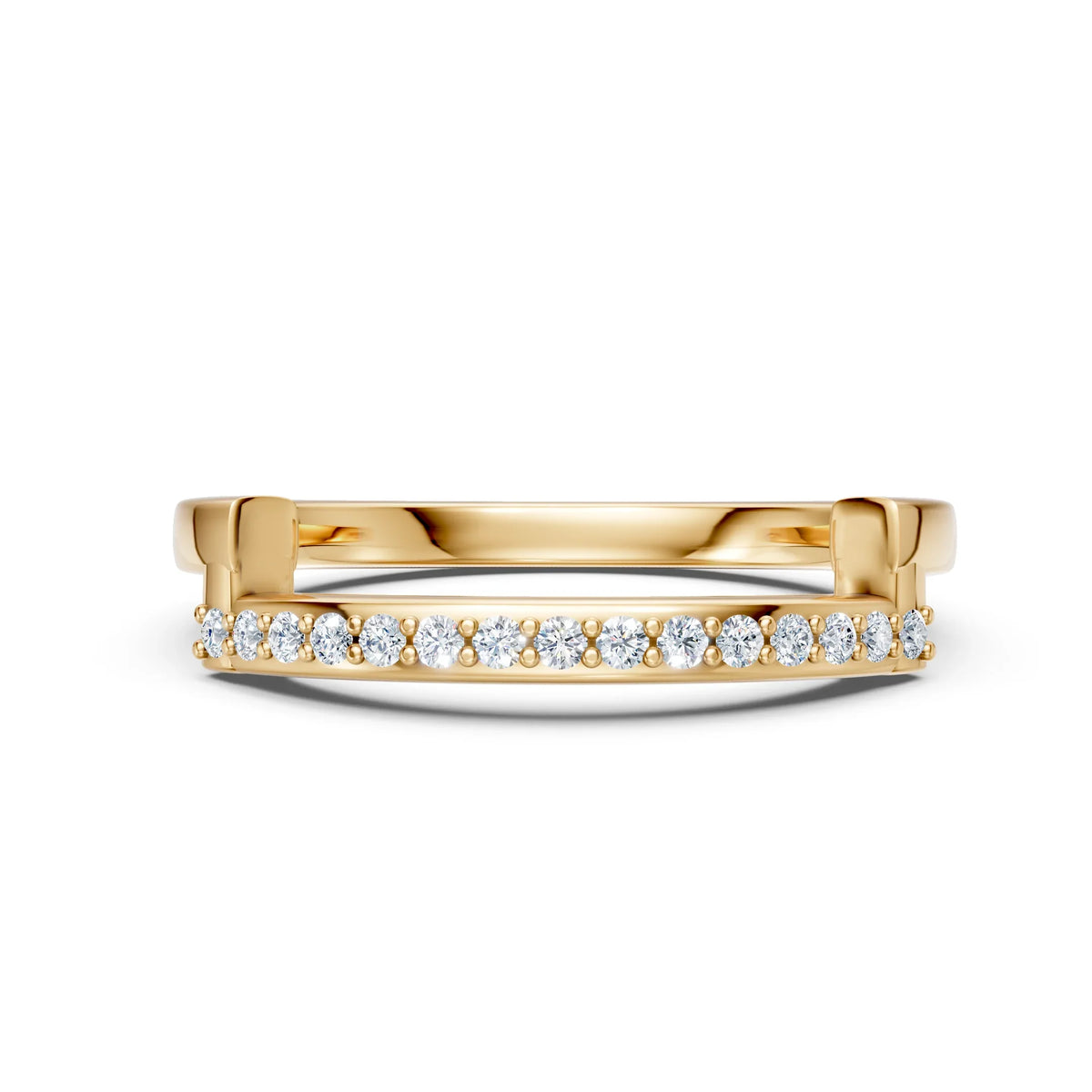 Elegant gold band with sparkling diamonds, perfect for custom engagement rings