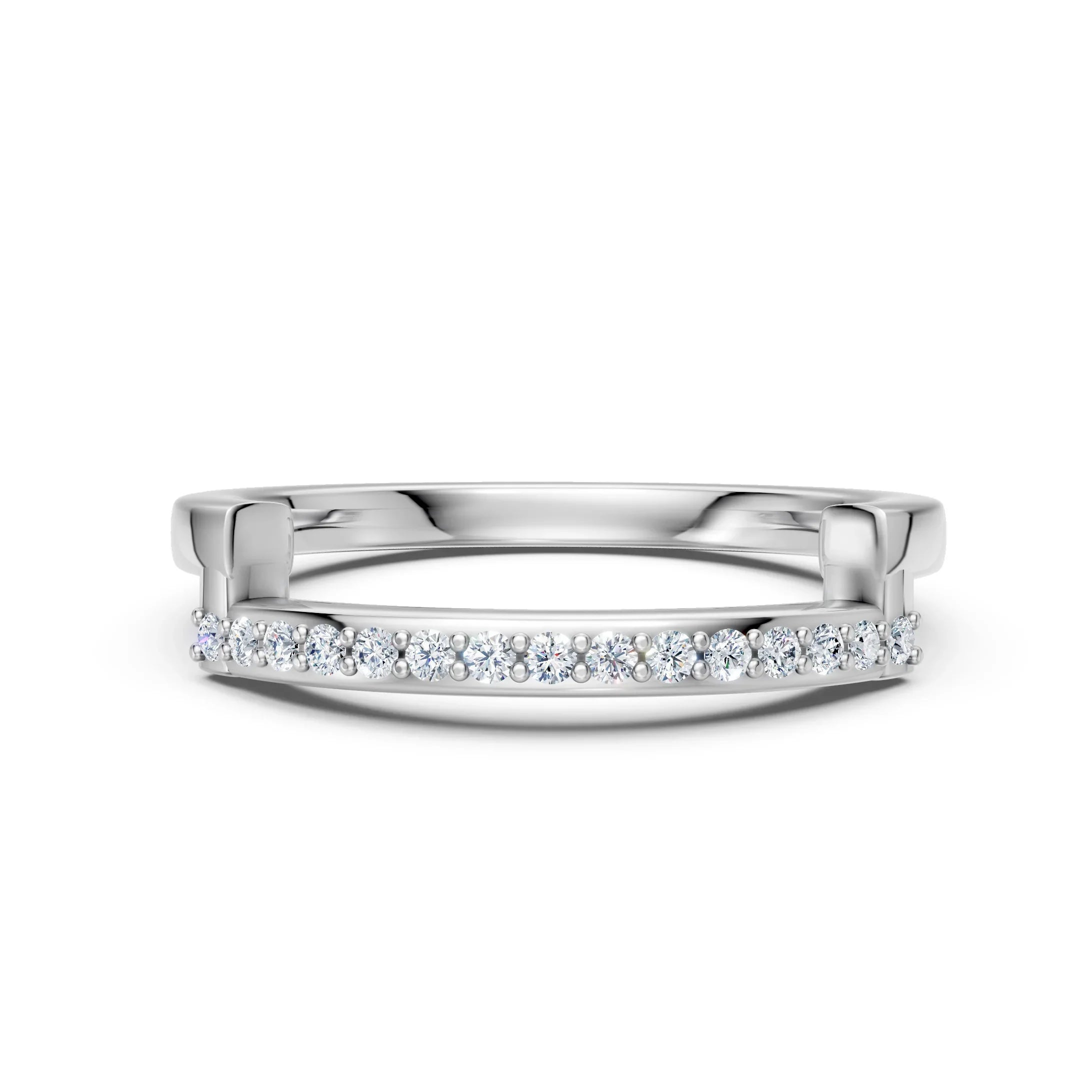 Elegant diamond eternity band with channel-set stones, perfect for engagement or wedding