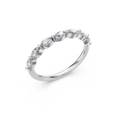Elegant marquise diamond eternity ring, custom engagement jewelry with sparkling stones
