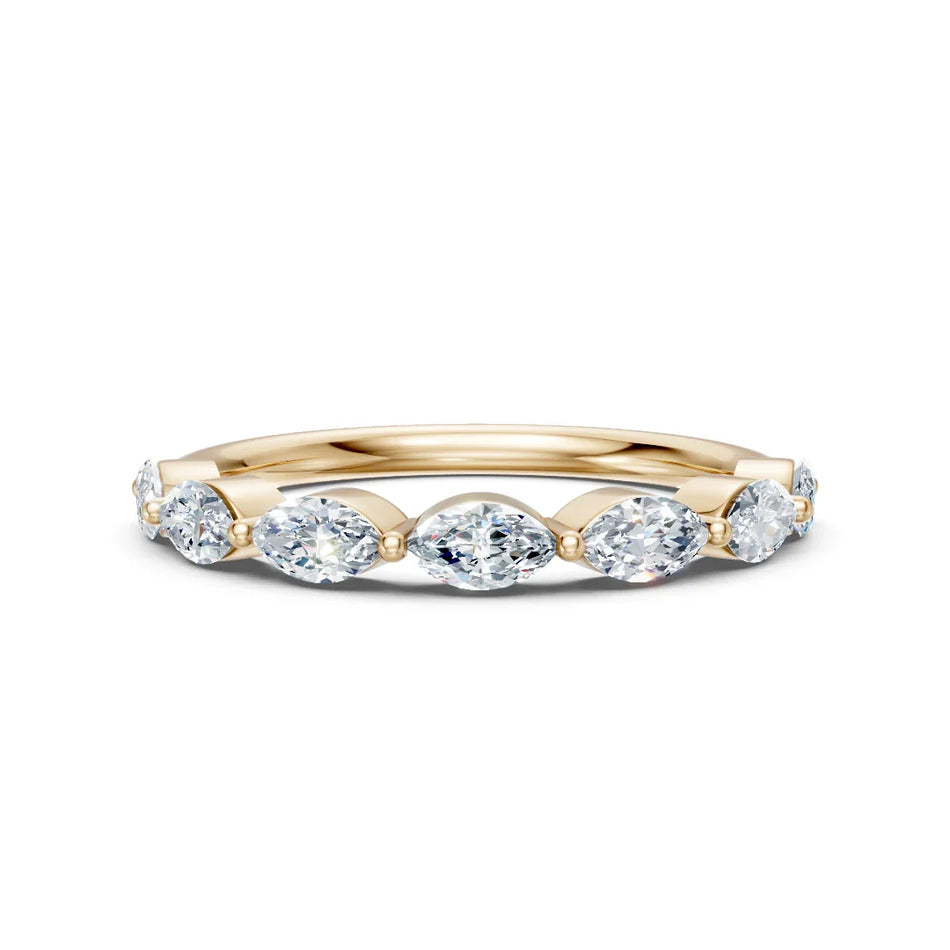 Marquise Cut Lab Diamond Wedding Band 7-Stone .80 CTW