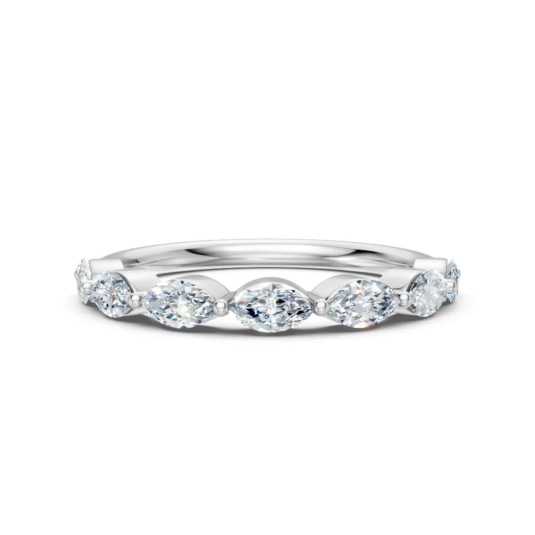 Elegant marquise diamond eternity band, custom engagement ring design