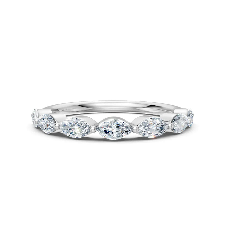 Elegant marquise diamond eternity band, custom engagement ring design