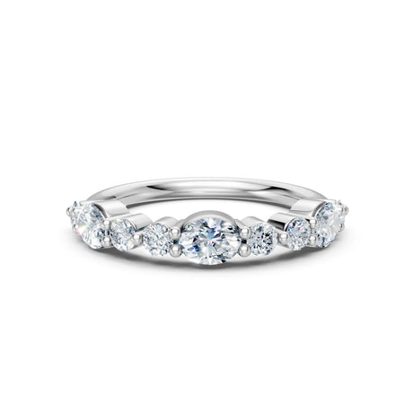 Elegant diamond engagement ring with round brilliant stones set in white gold