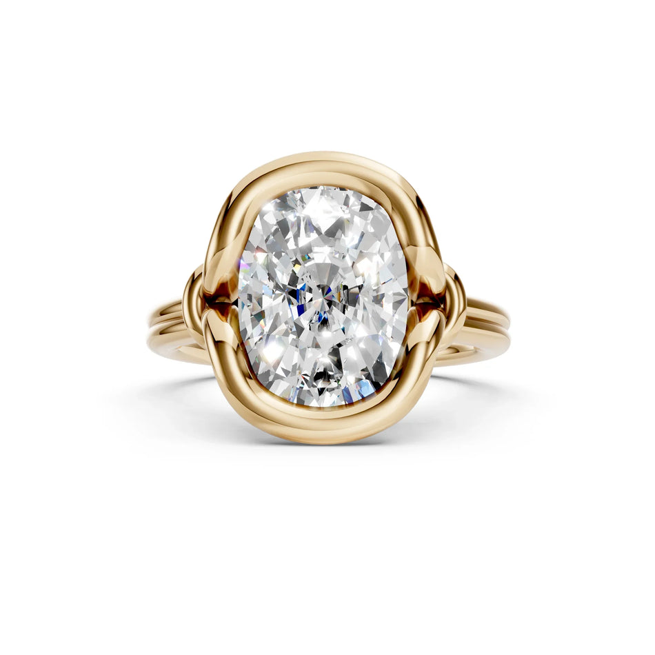 Elongated Cushion Cut Lab Diamond Engagement Ring 4 ctw