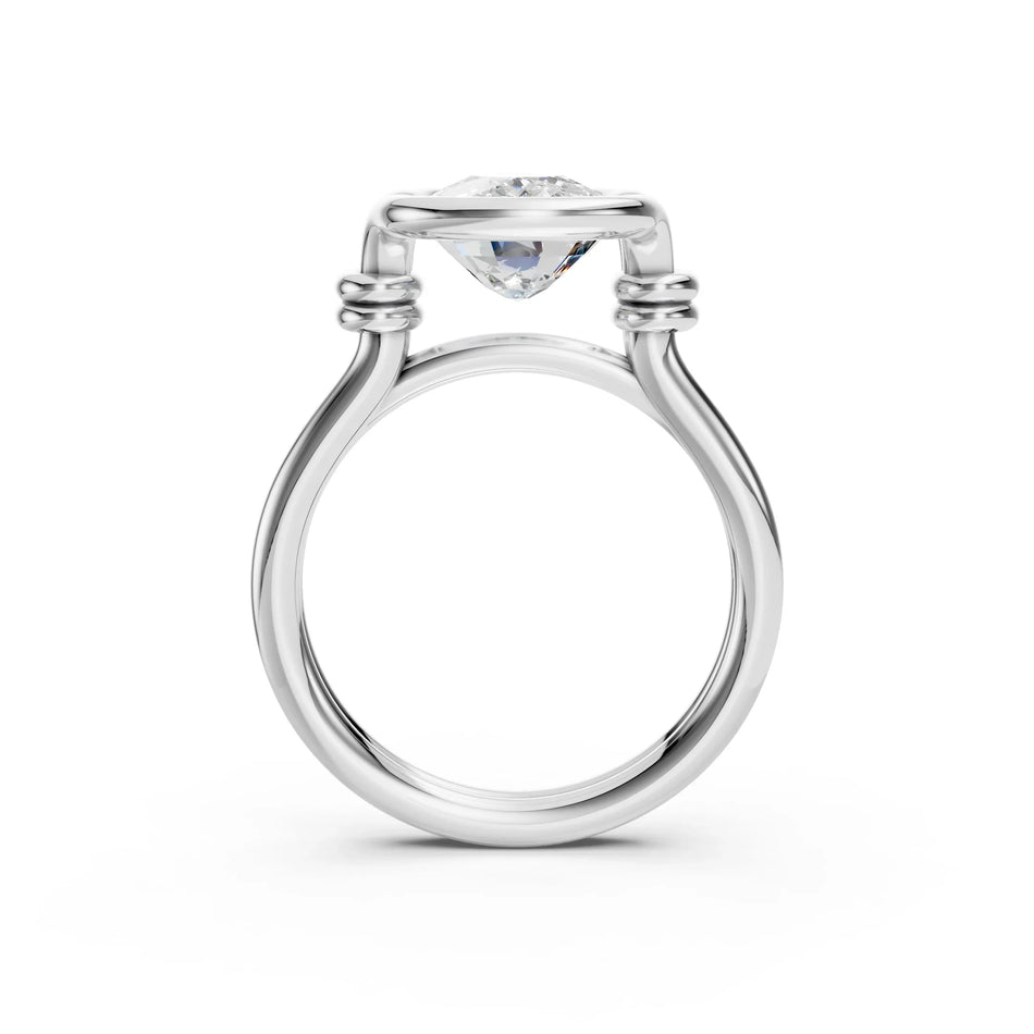 Elegant custom engagement ring with a sparkling diamond and unique twisted band design
