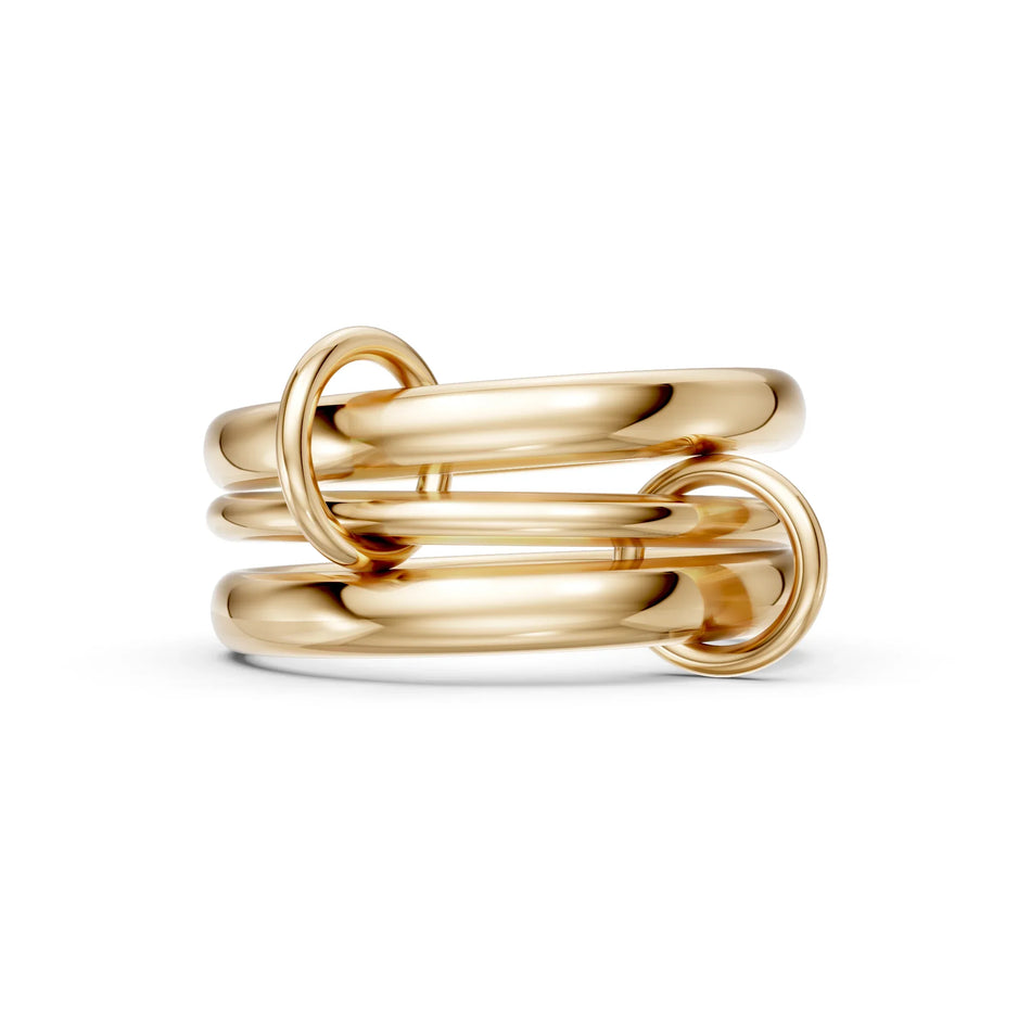 Elegant gold interlocking rings, custom engagement ring design, made-to-order luxury jewelry