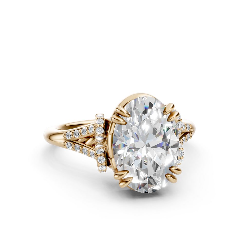 Oval Split Shank Engagement Ring, Lab Diamond 2.76 CTW
