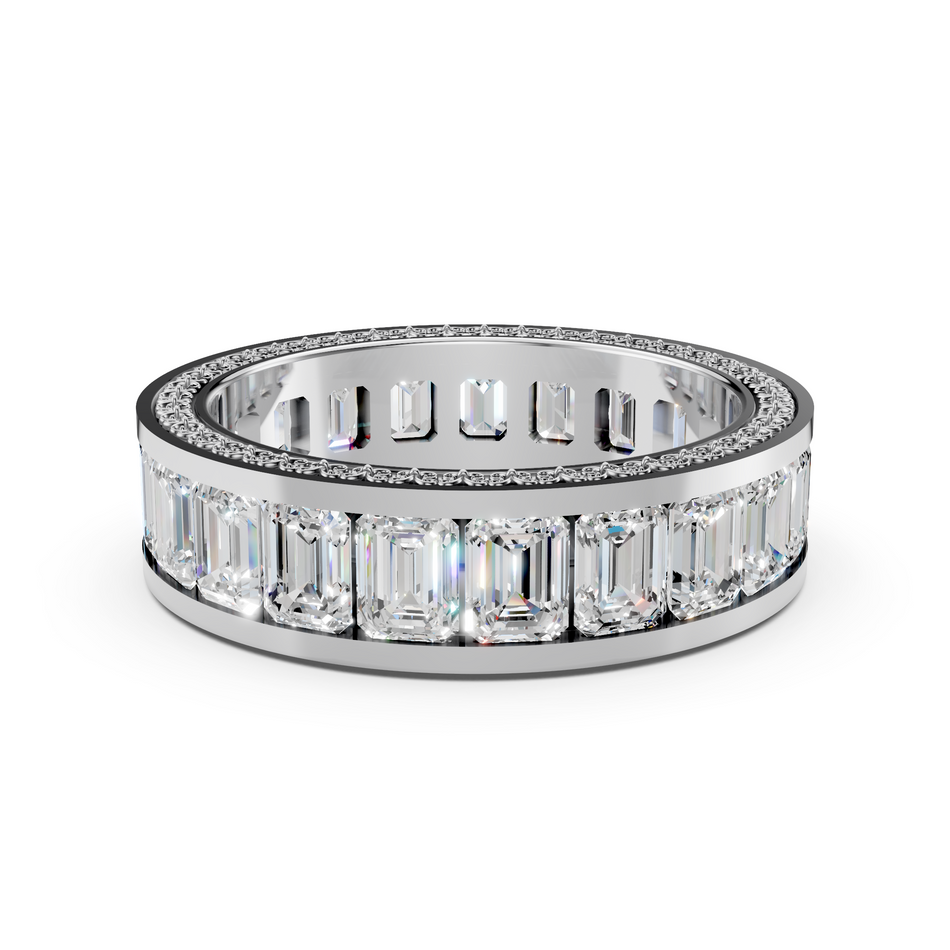 Emerald Cut Eternity Band, Lab Diamond 5.25 ctw