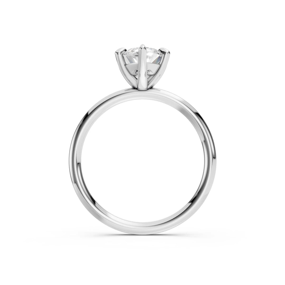 Bel Viaggio Designs lab diamond marquise engagement ring in a polished silver-tone setting
