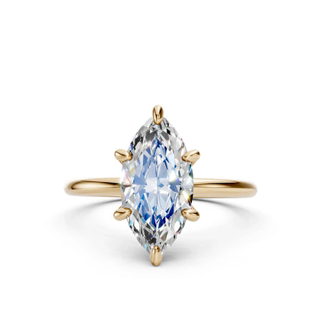 Lab diamond marquise engagement ring by Bel Viaggio Designs in a gold setting