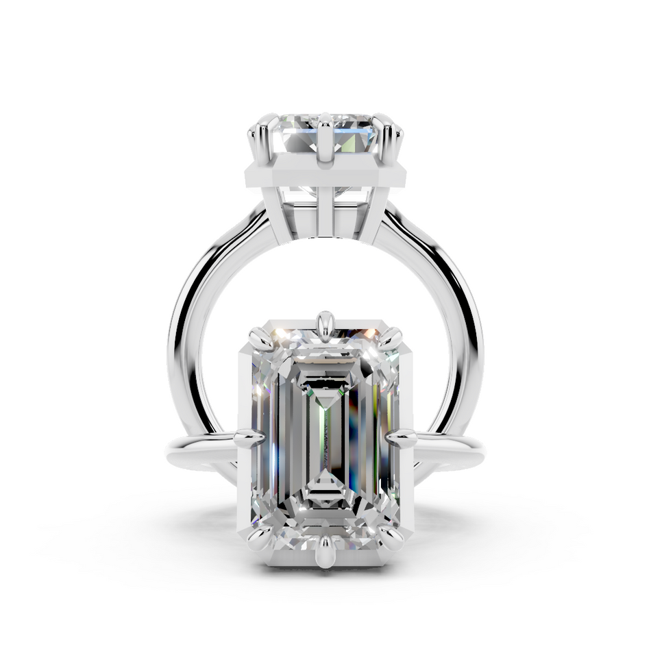 Gracie Emerald Cut Lab Diamond Georgian Style Engagement Ring