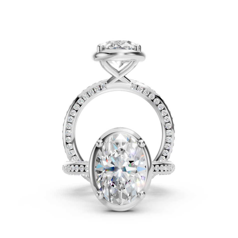 Aster Oval Lab Diamond Modern Classic Engagement Ring
