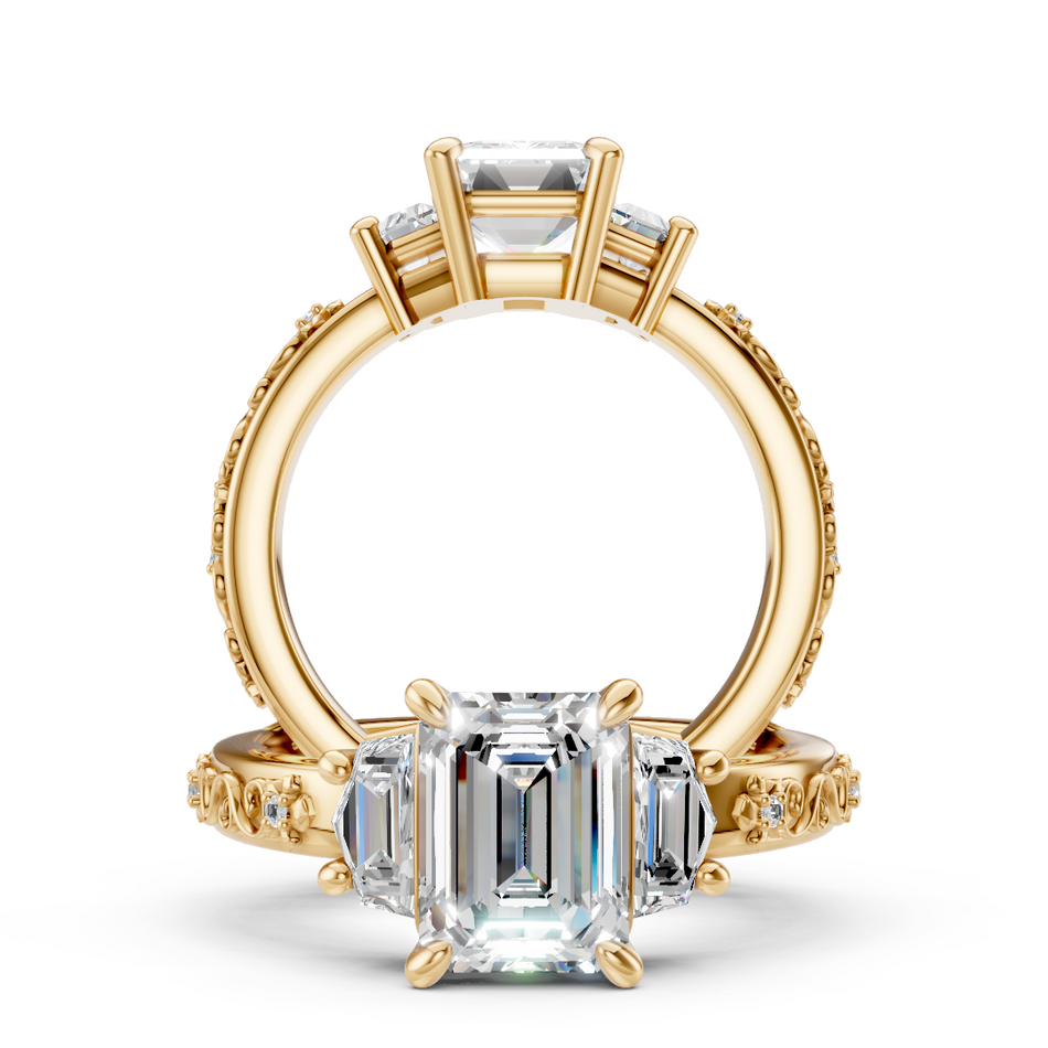 Adelina Three-Stone Lab Diamond Engagement Ring