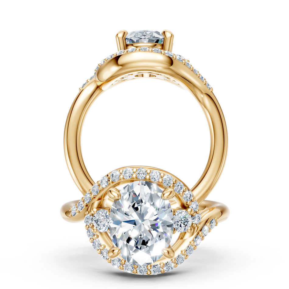 Kai 2ct Oval Lab Diamond Ring with Modern Sculpted Setting