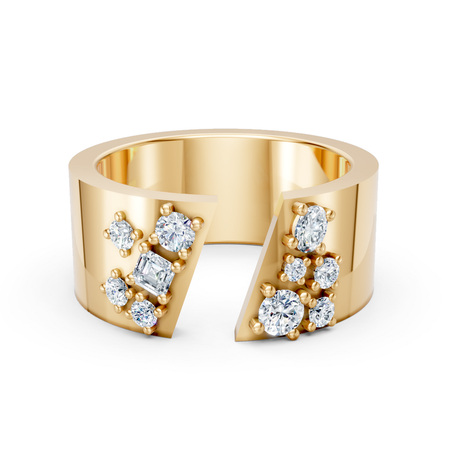 Mary Cut-Out Diamond Cigar Band – 8mm Wide