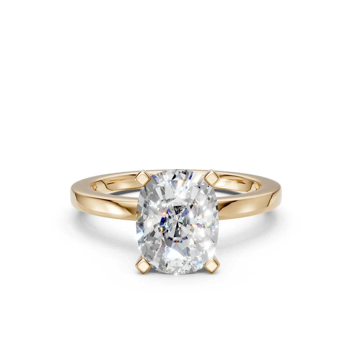 Oval diamond engagement ring in yellow gold, custom made-to-order jewelry with payment plans available