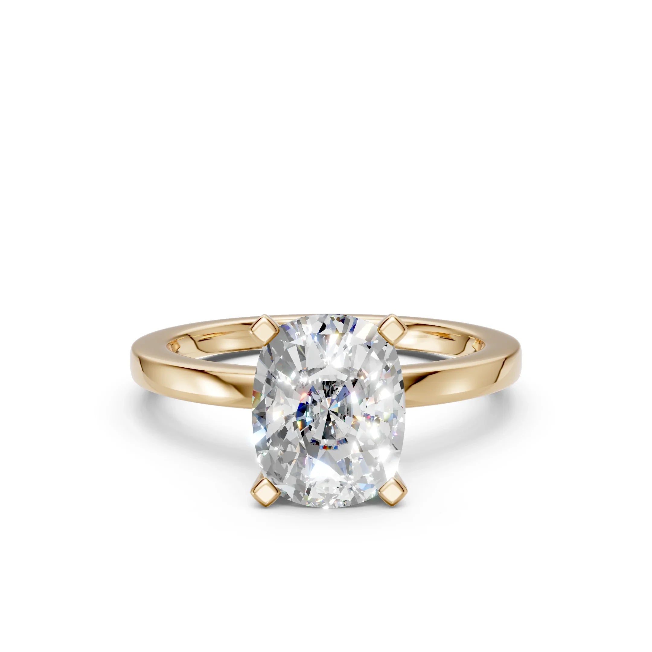 Oval diamond engagement ring in yellow gold, custom made-to-order jewelry with payment plans available
