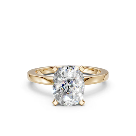 Oval diamond engagement ring in yellow gold, custom made-to-order jewelry with payment plans available