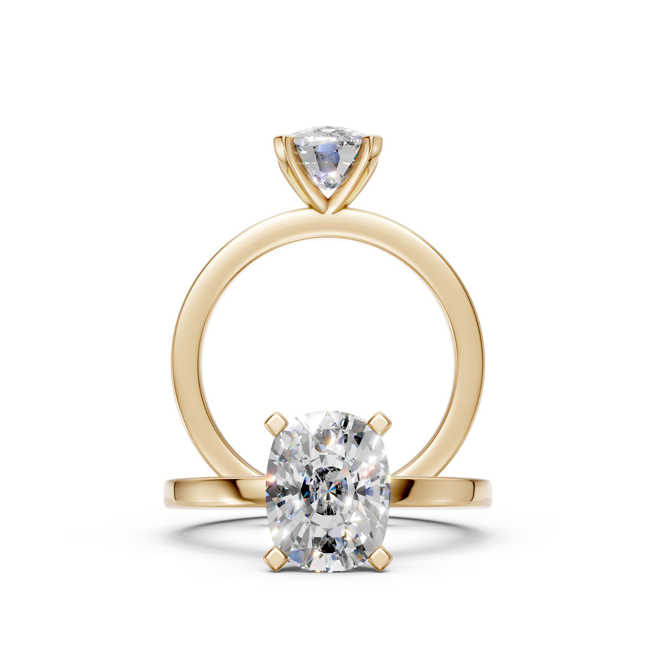 Cushion Cut Lab Diamond Solitaire Engagement Ring 2 CTW