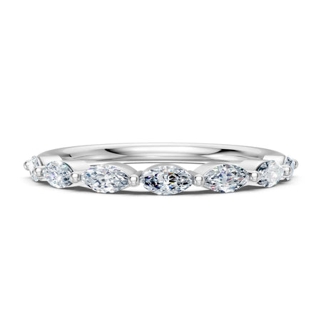 Elegant marquise diamond eternity band with sparkling stones in white gold