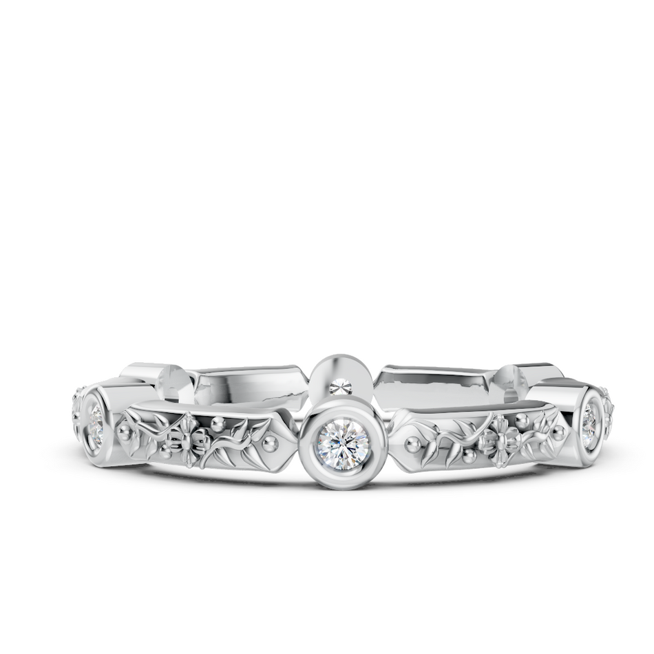 Erin Lab Diamond Victorian Style Wedding Band