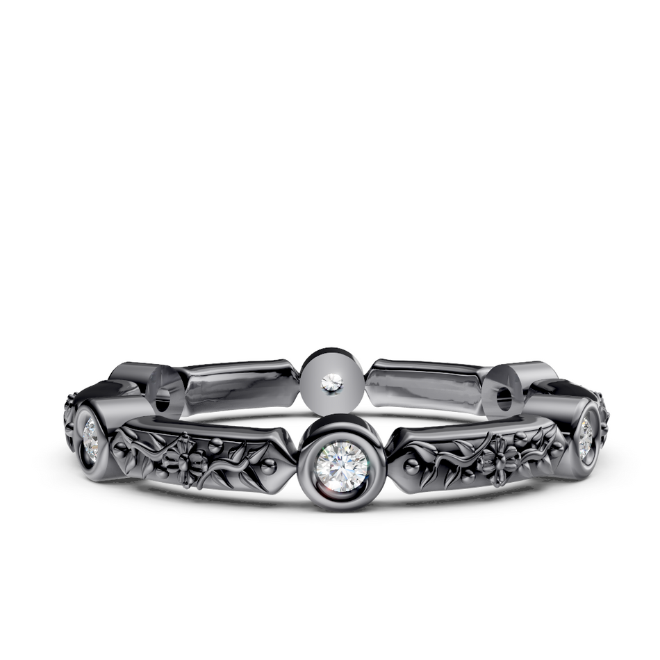 Erin Lab Diamond Victorian Style Wedding Band