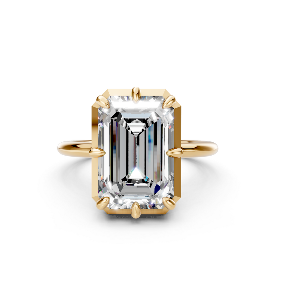 Gracie Emerald Cut Lab Diamond Edwardian Engagement Ring