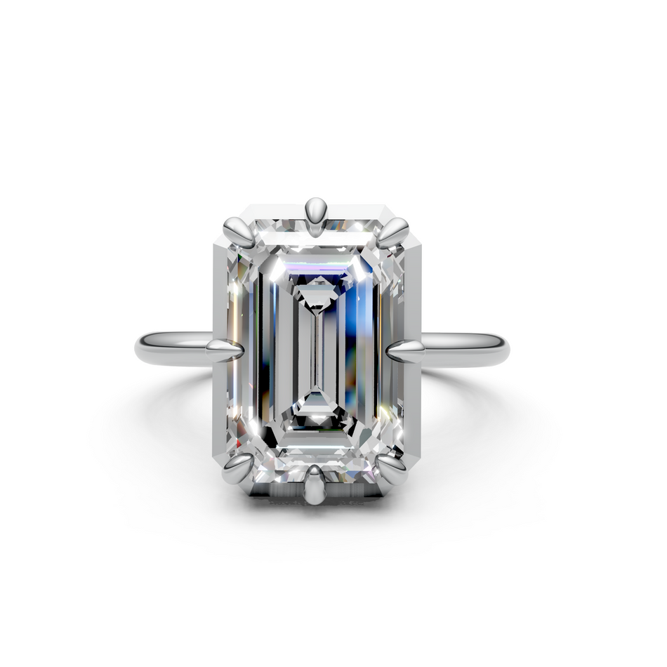 Gracie Emerald Cut Lab Diamond Edwardian Engagement Ring