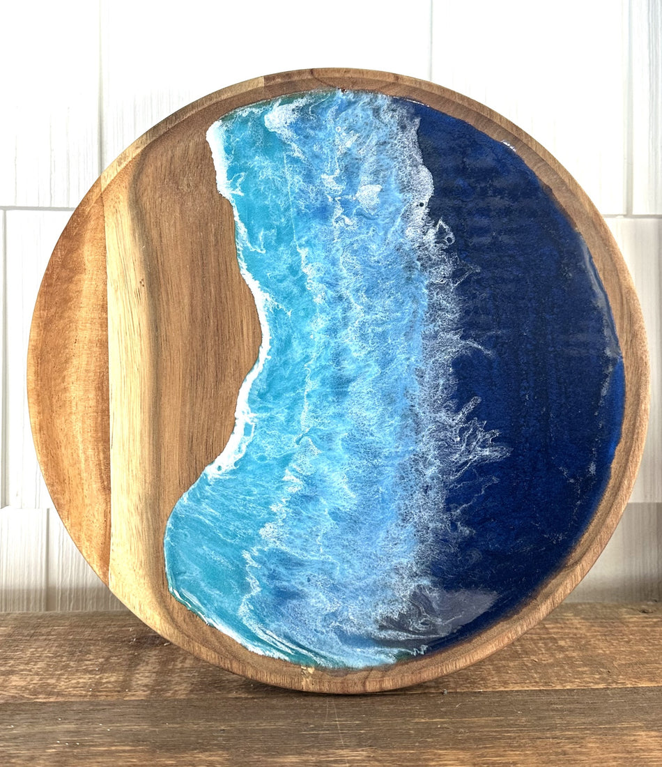 Ocean Waves Wood Hors d'oeuvre Tray