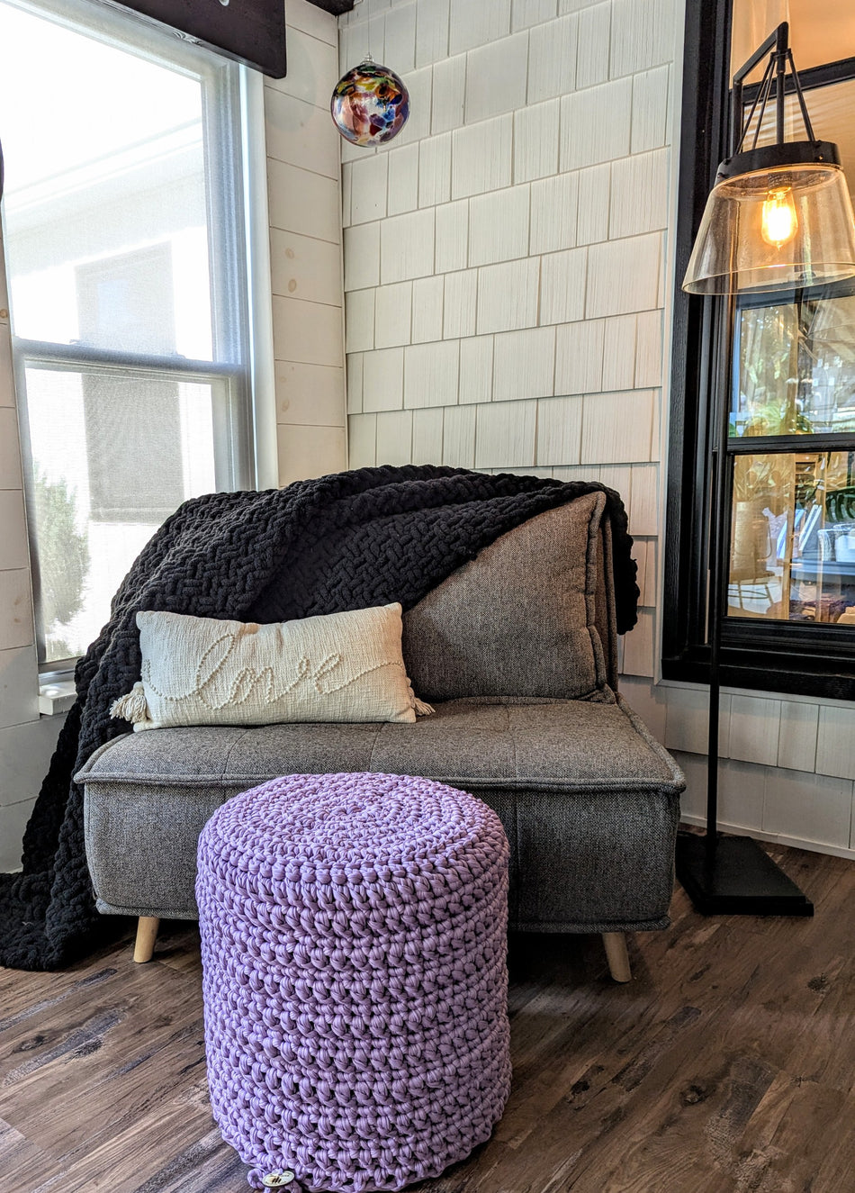 Farmhouse Ottoman, Lavender