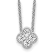 14k gold necklace with a clover-shaped lab-grown diamond pendant