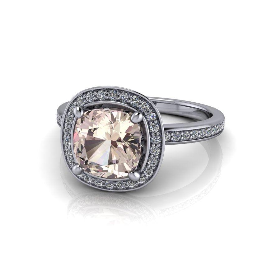 14 kt white gold Morganite Rings Bel Viaggio Designs, LLC