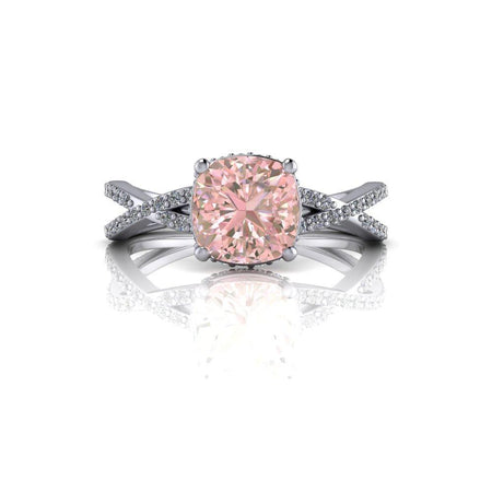 14 kt white gold Morganite Rings Bel Viaggio Designs, LLC