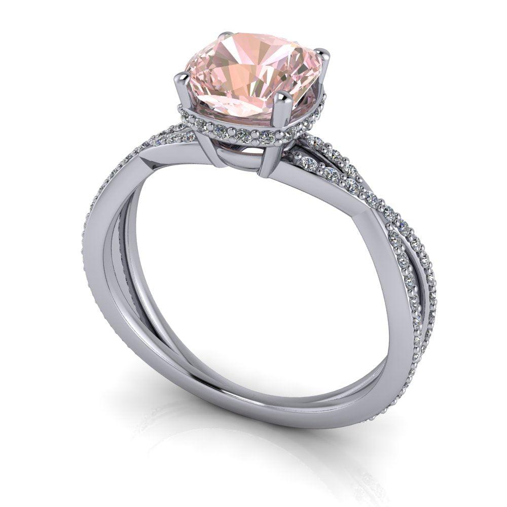 14 kt rose gold Morganite Rings Bel Viaggio Designs, LLC