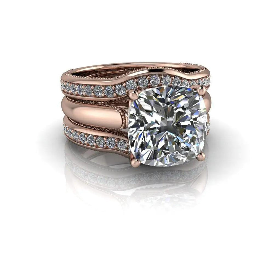 14 kt rose gold bridal set Bel Viaggio Designs, LLC