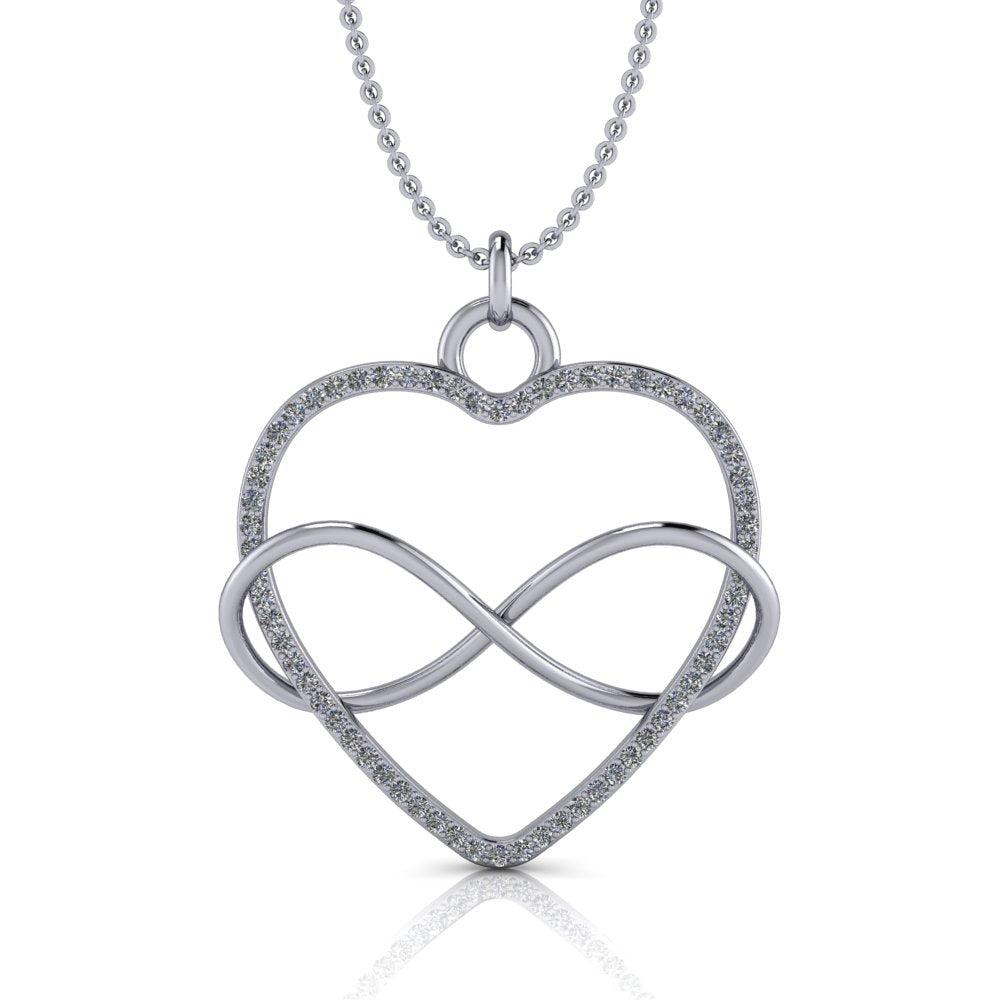 Sideways Infinity Heart Necklace - Shop For Sideways Infinity Heart Necklace  Online | HotMixCold