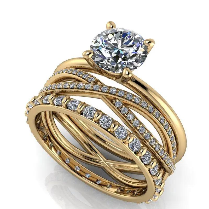 10kt yellow gold bridal set Bel Viaggio Designs, LLC