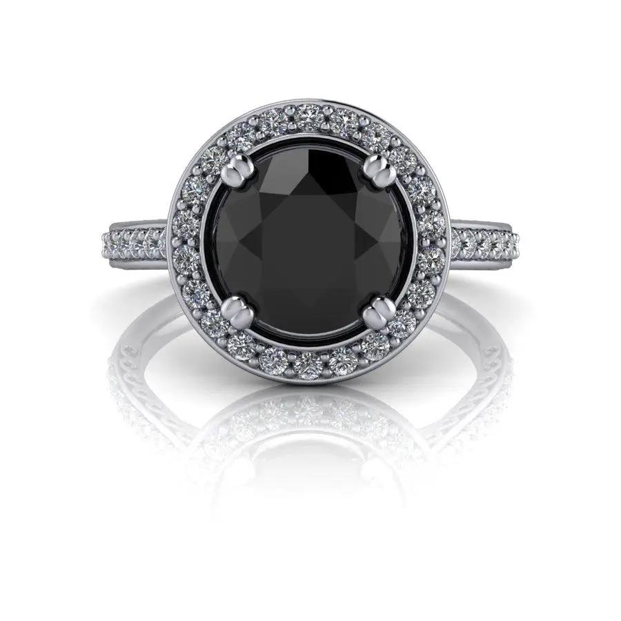 Black Diamond Engagement Ring Bel Viaggio Designs, LLC