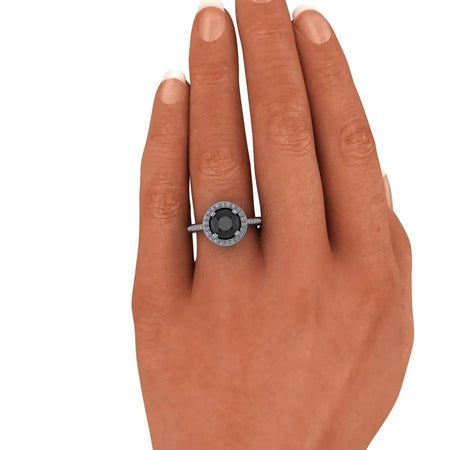 Black Diamond Engagement Ring Bel Viaggio Designs, LLC