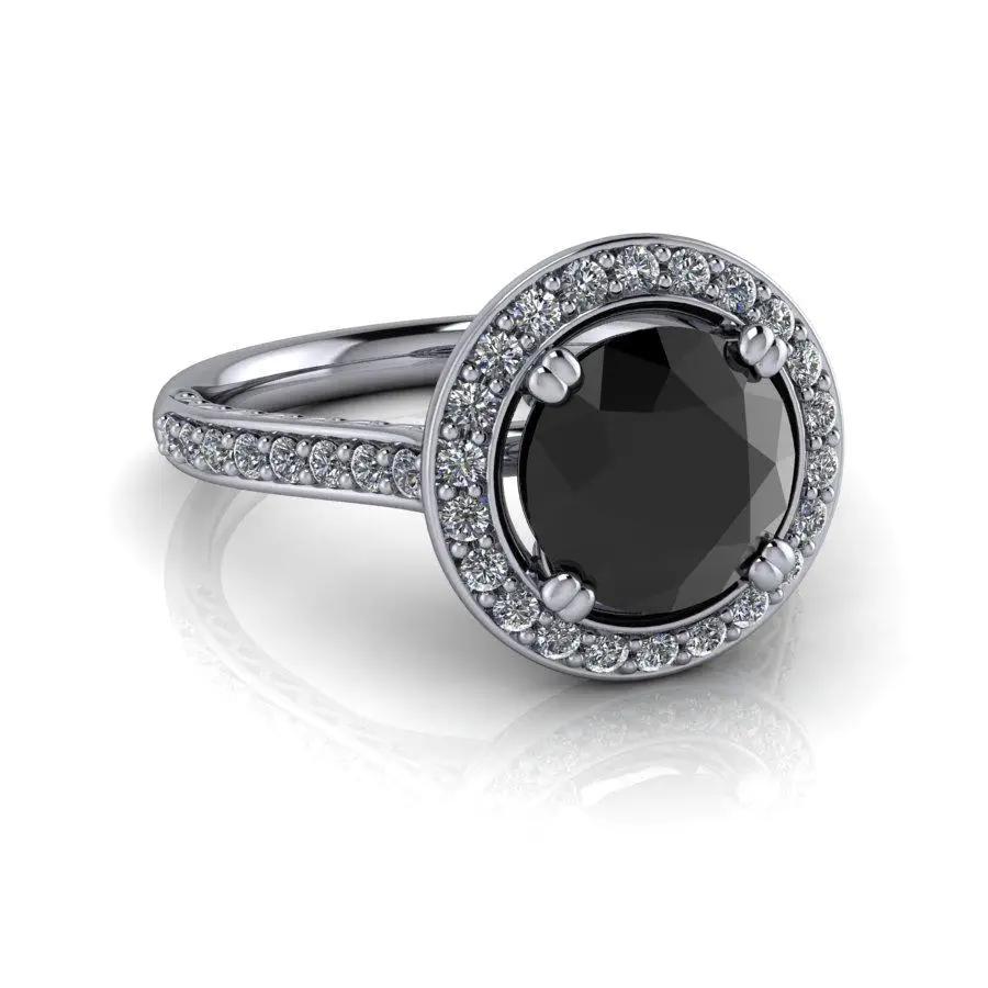 Black Diamond Engagement Ring Bel Viaggio Designs, LLC