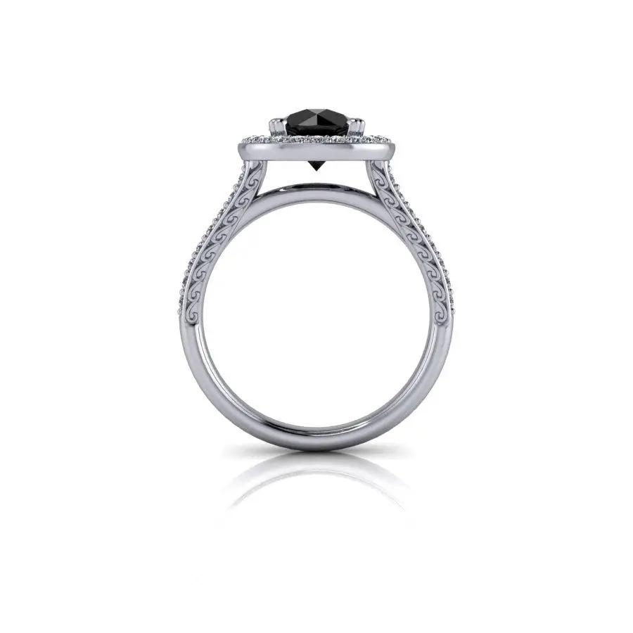 Black Diamond Engagement Ring Bel Viaggio Designs, LLC