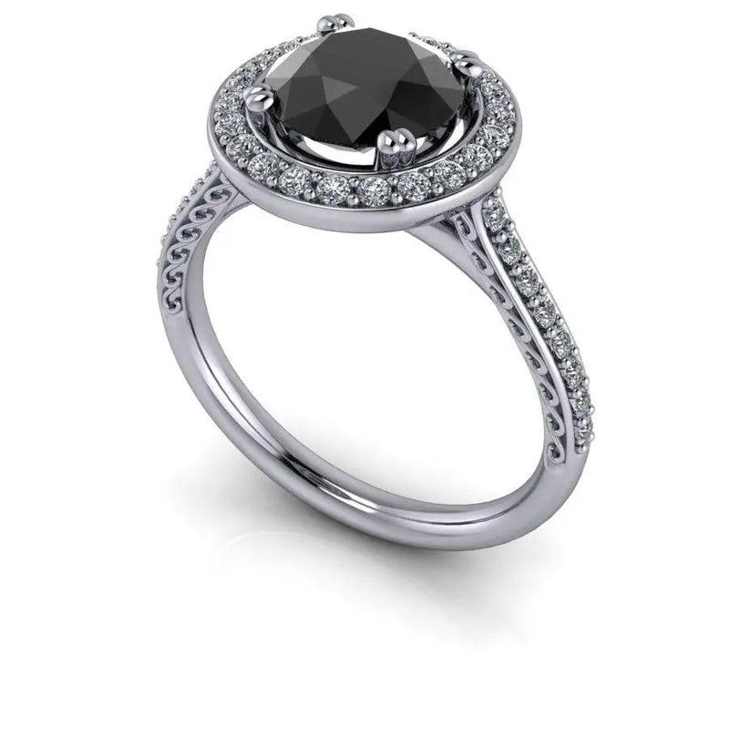 Black Diamond Engagement Ring Bel Viaggio Designs, LLC