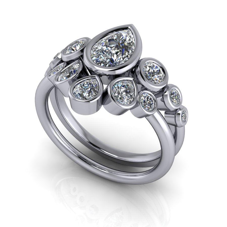 14kt white gold Engagement Ring Bel Viaggio Designs, LLC